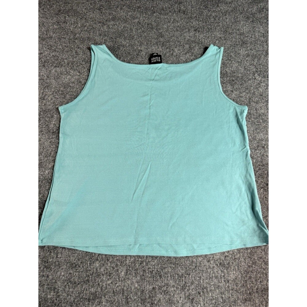 Eileen Fisher Silk Shell Tank Top – Size M – Teal Green – Minimalist Coastal - Picture 2 of 6